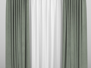 curtains with tulle Modelo 3D