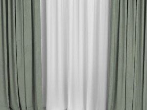 curtains with tulle Modèle 3D