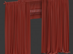 curtains with tulle and roman blinds 3D Модель