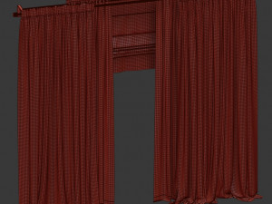 curtains with tulle and roman blinds 3D Модель