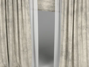velvet curtains with roman and tulle 3D Model