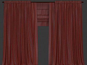 velvet curtains with roman and tulle Modelo 3D