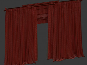 velvet curtains with roman and tulle Modelo 3D