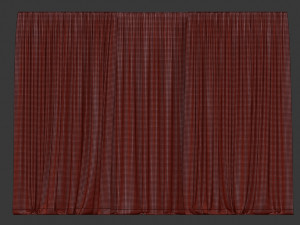 wide curtains with tulle in two colors 3D Модель