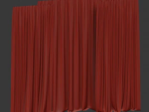 curtains with tulle 3D Model