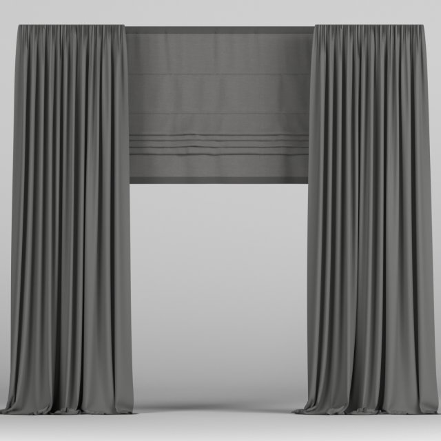 curtains with roman Model 3D .c4d .max .obj .3ds .fbx .stl .blend 