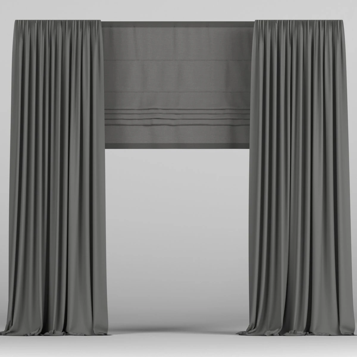 curtains with roman 3D Model .c4d .max .obj .3ds .fbx .stl .blend 