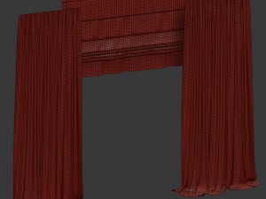 curtains with roman Model 3D