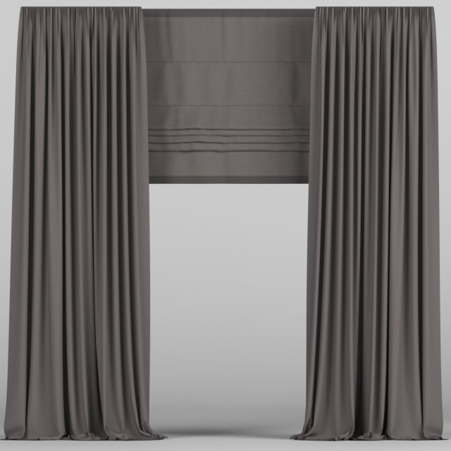 curtains with roman Modelo 3D .c4d .max .obj .3ds .fbx .stl .blend 