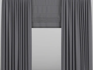 cortinas com romano Modelo 3D