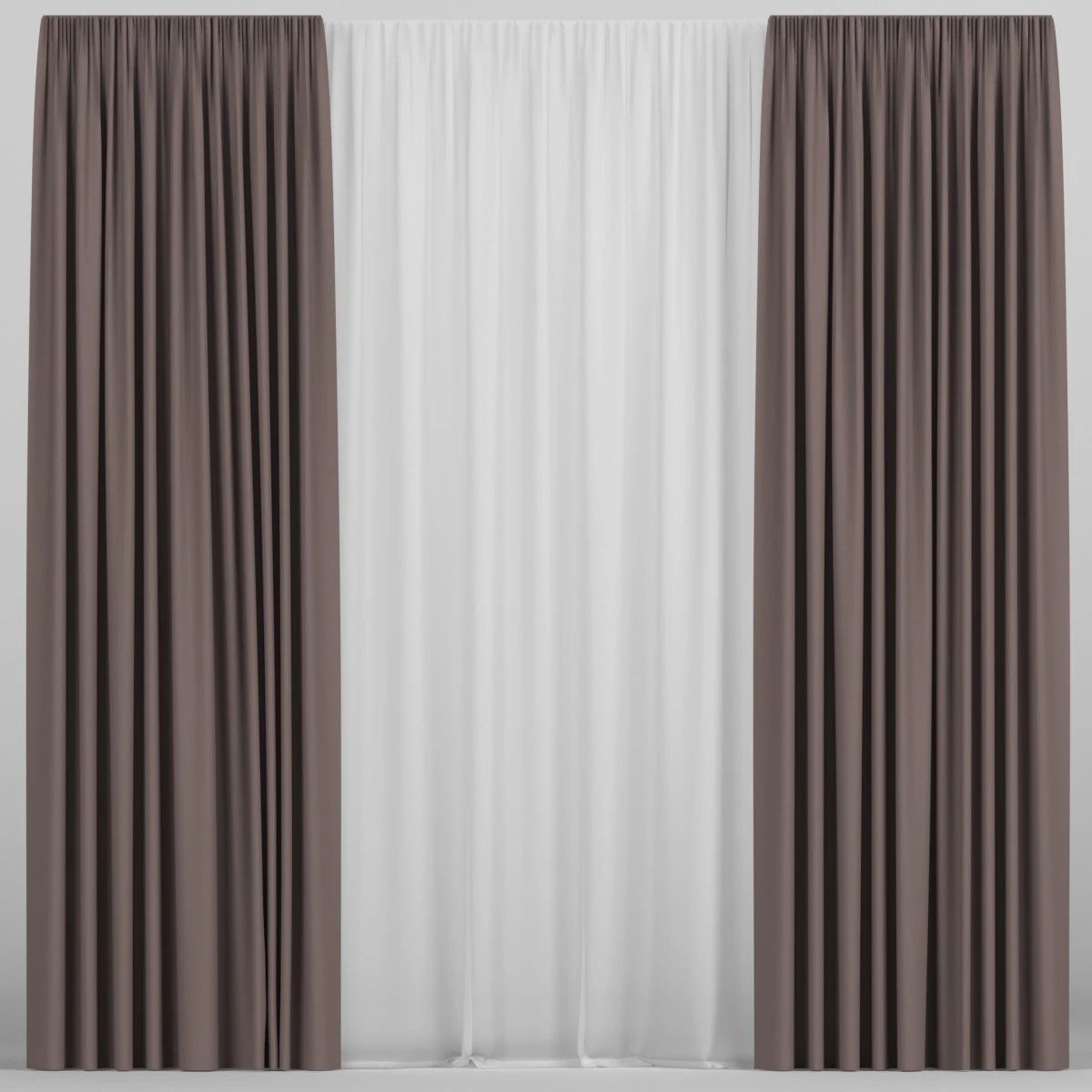 curtains with tulle 3D Model .c4d .max .obj .3ds .fbx .stl .blend 