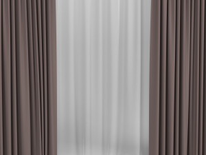 curtains with tulle 3D मॉडल