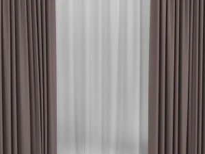 curtains with tulle 3D Model