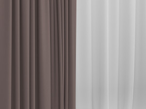 curtains with tulle 3D मॉडल
