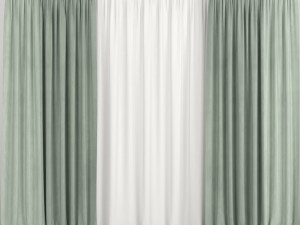 curtains with tulle 3D Model