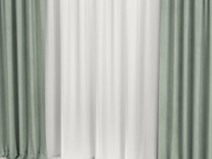 curtains with tulle Modelo 3D