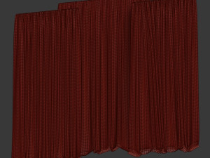 curtains in two colors with tulle Model 3D