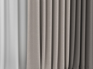 curtains in two colors with tulle 3Dモデル
