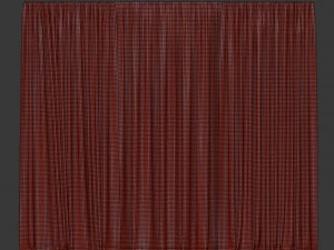 curtains in two colors with tulle 3D Model