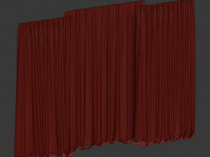 curtains in two colors with tulle 3Dモデル