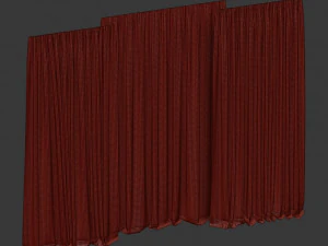 curtains in two colors with tulle 3D Model