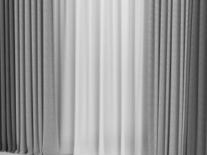 curtains in two colors with tulle 3D मॉडल