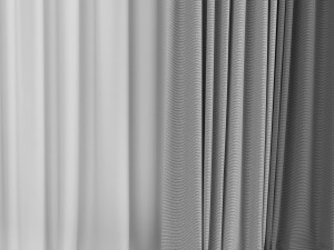 curtains in two colors with tulle 3D मॉडल