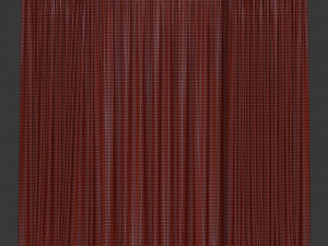 curtains in two colors with tulle 3D Model