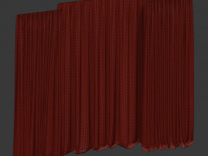 curtains in two colors with tulle 3D Model