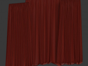 curtains in two colors with tulle 3D Модель