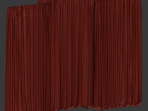 curtains in two colors with tulle 3D Модель