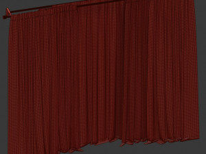 curtains in two colors with tulle 3D Модель