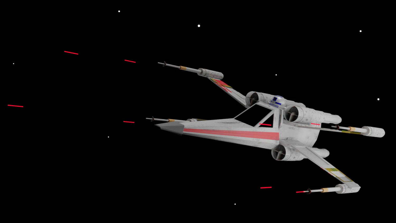 x wing starwars 3D Model .c4d .max .obj .3ds .fbx .stl .blend 