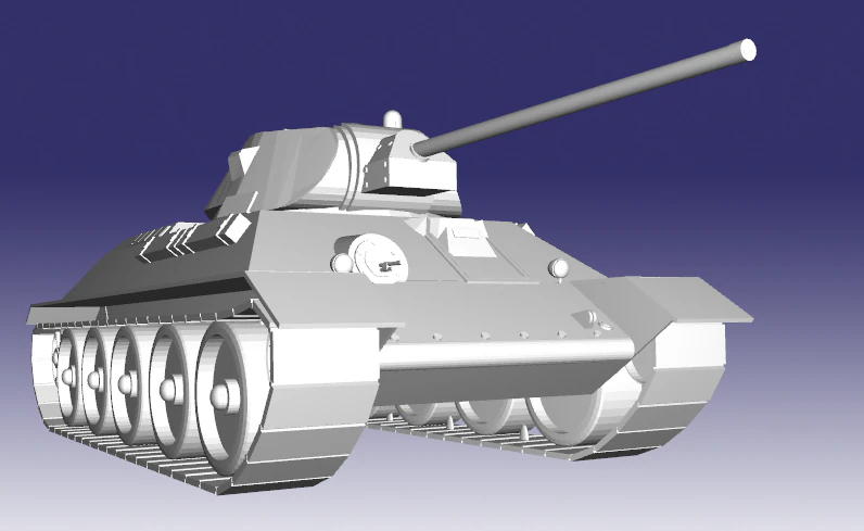 t-34-57 mm 1941 3D Model .c4d .max .obj .3ds .fbx .stl .blend 