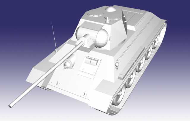 t-34-57 mm 1942 3D Model .c4d .max .obj .3ds .fbx .stl .blend 