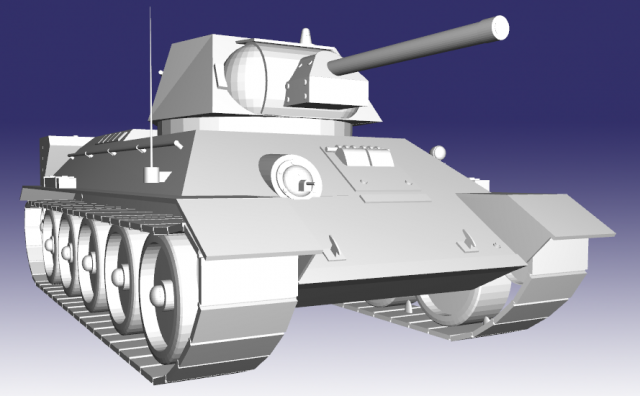 t-34 1942 Model 3D .c4d .max .obj .3ds .fbx .stl .blend 