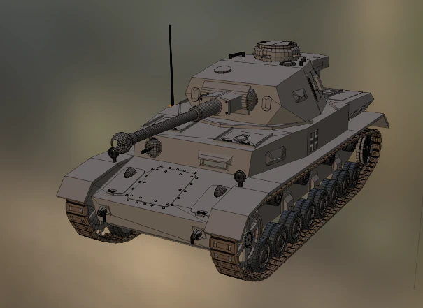 pz iv f2 1942 3D Model .c4d .max .obj .3ds .fbx .stl .blend