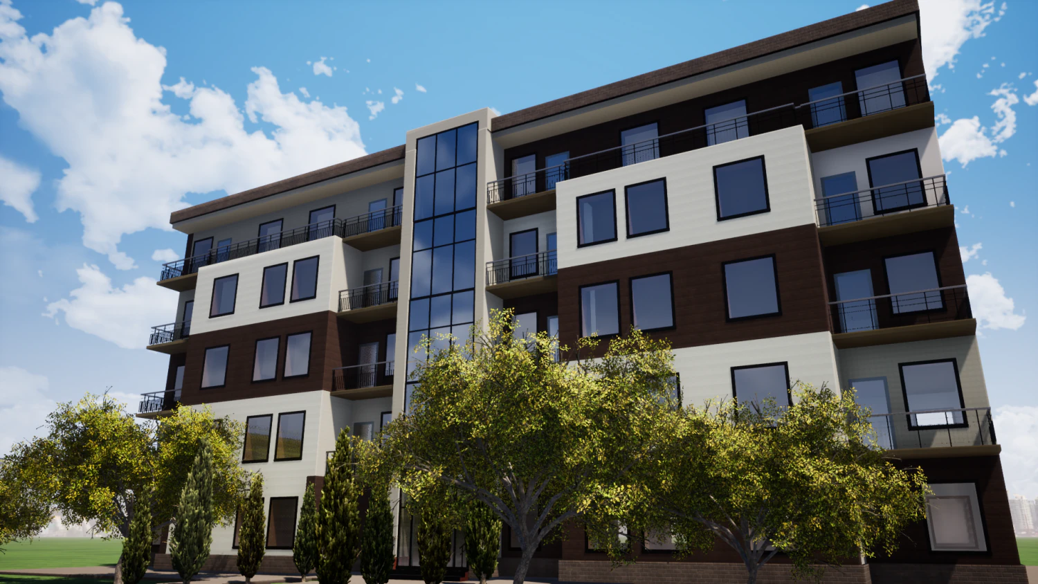 5 storey building 3D Model .c4d .max .obj .3ds .fbx .stl .blend 