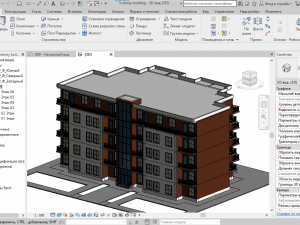5 storey building Model 3D