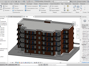 5 storey building Model 3D