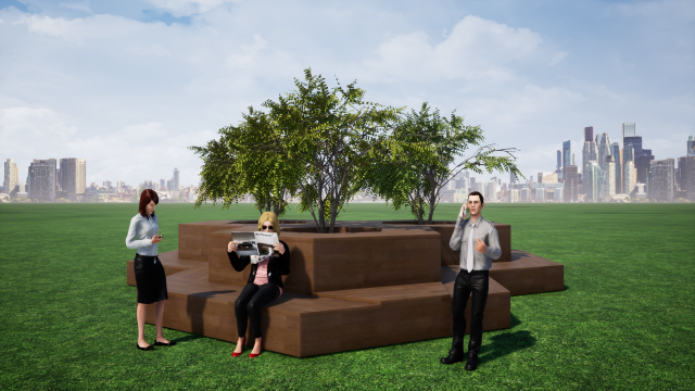 street bench 3D Model .c4d .max .obj .3ds .fbx .stl .blend 