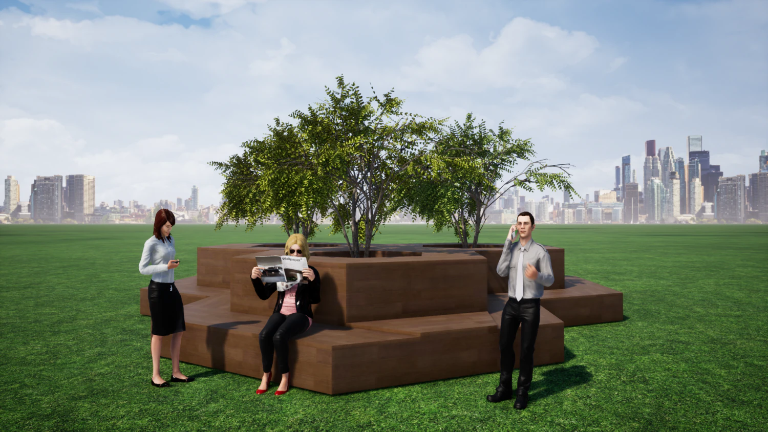 street bench 3D Model .c4d .max .obj .3ds .fbx .stl .blend 