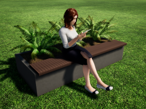 street bench Model 3D