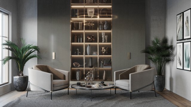 Interior Design Scene 02 3D 모델 .c4d .max .obj .3ds .fbx .stl .blend