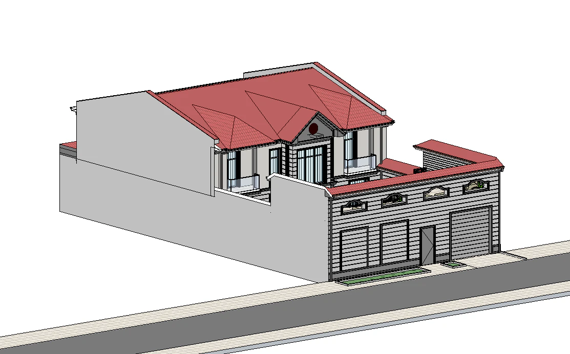 Classic Revit House 01 3D Model .c4d .max .obj .3ds .fbx .stl .blend