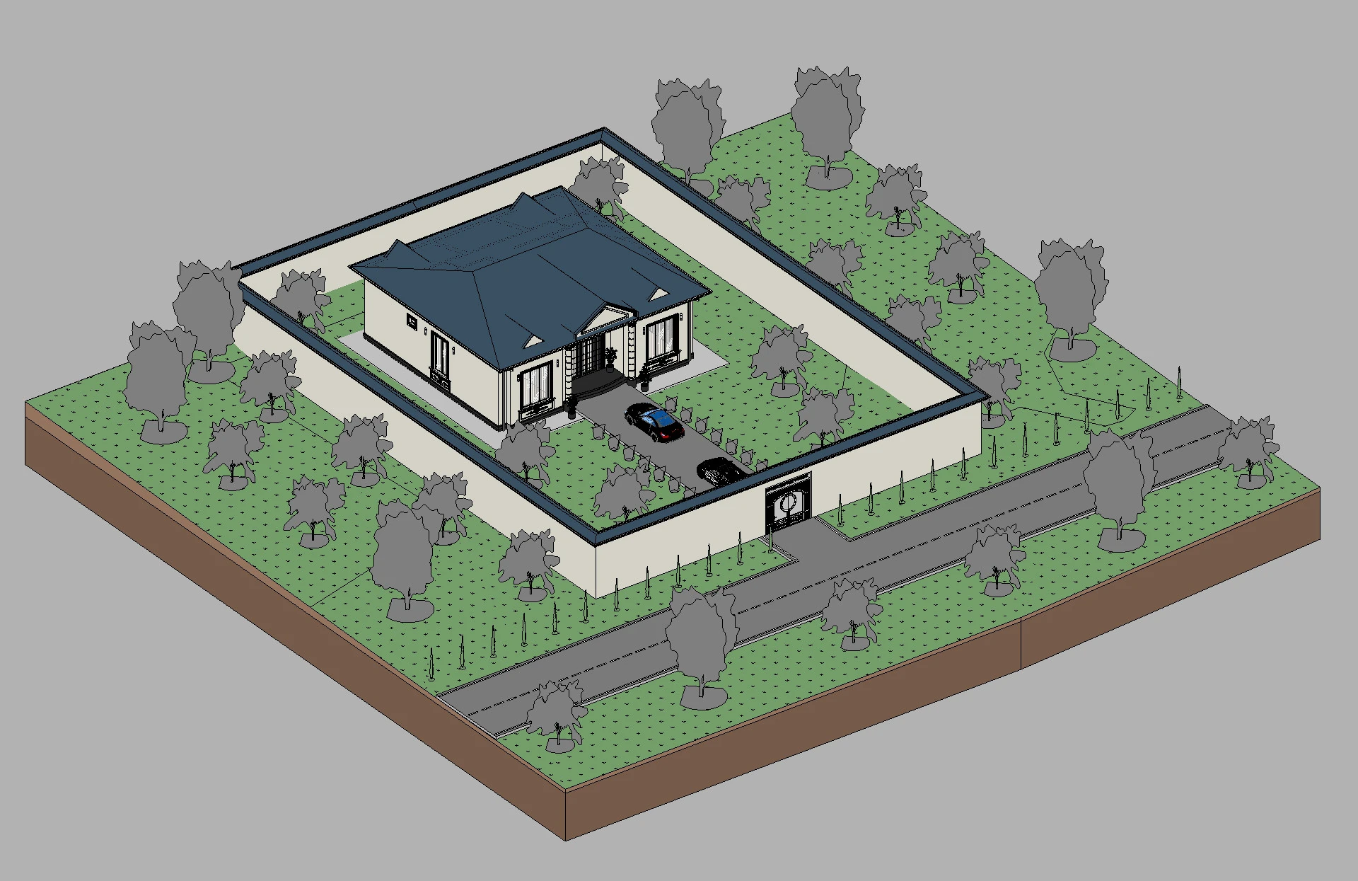 Revit House 10 3D Model .c4d .max .obj .3ds .fbx .stl .blend 