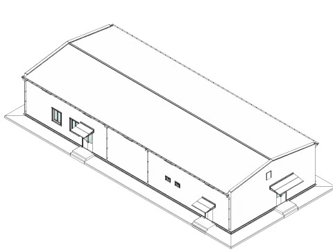 Промышленное здание 3D Модель