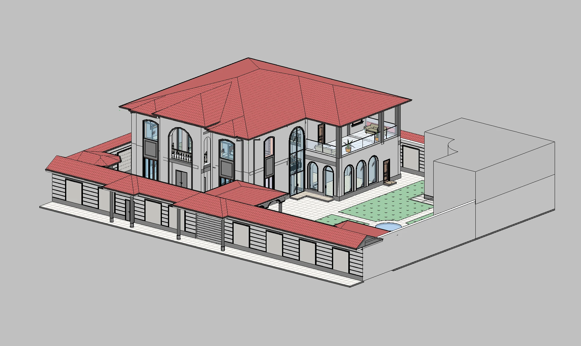 Revit House 5 3D Model .c4d .max .obj .3ds .fbx .stl .blend 