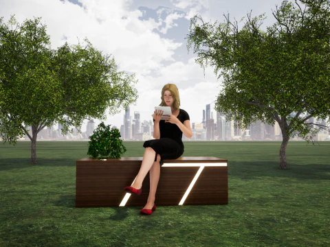 Скамейка 07 3D Модель