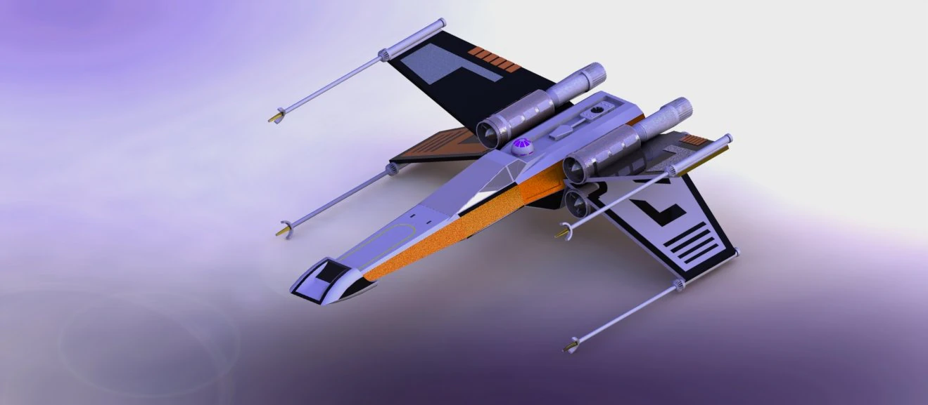 x-wing starfighter from star wars 3D Model .c4d .max .obj .3ds .fbx .stl .blend